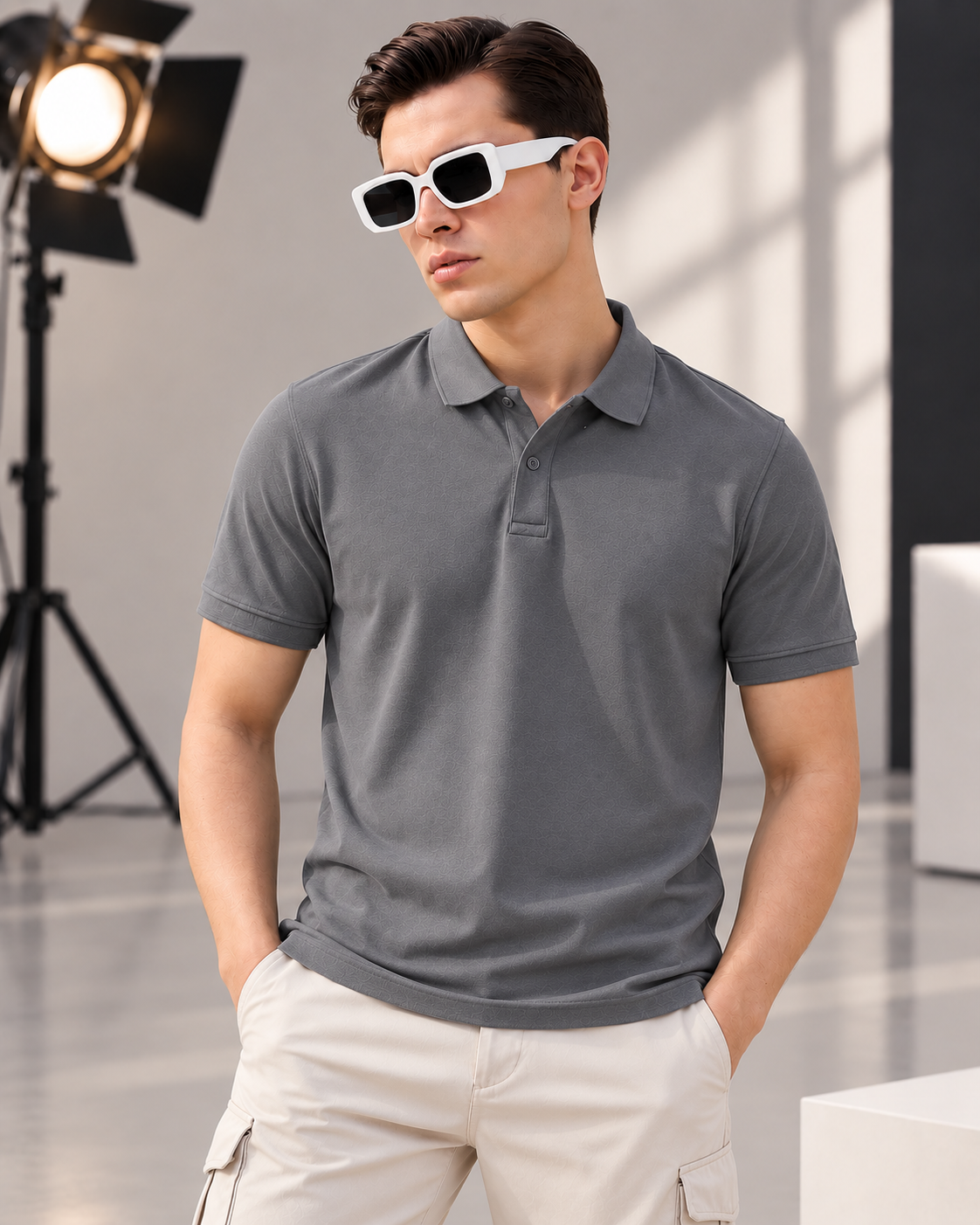 Classic Gray polo designed for modern everyday wear. - Image 2