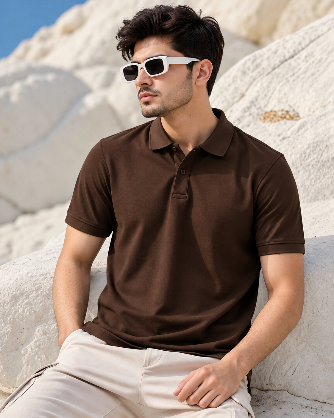 Classic black polo designed for modern everyday wear.