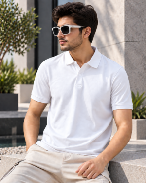 Classic White polo designed for modern everyday wear.