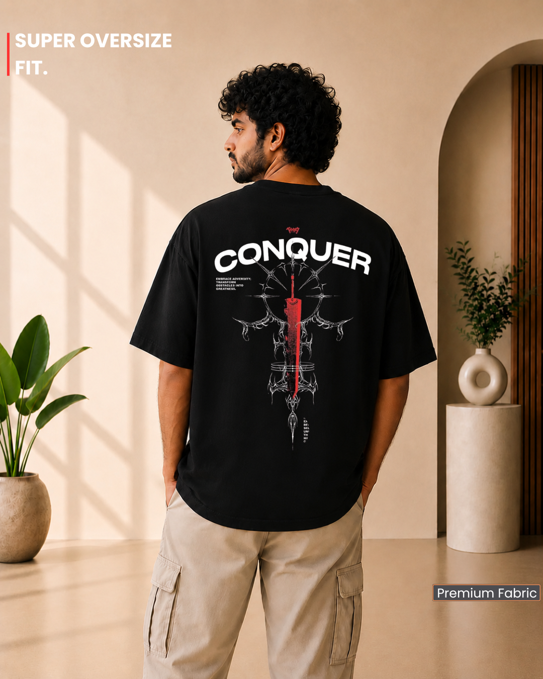Conquer Graphic Oversized T-Shirt