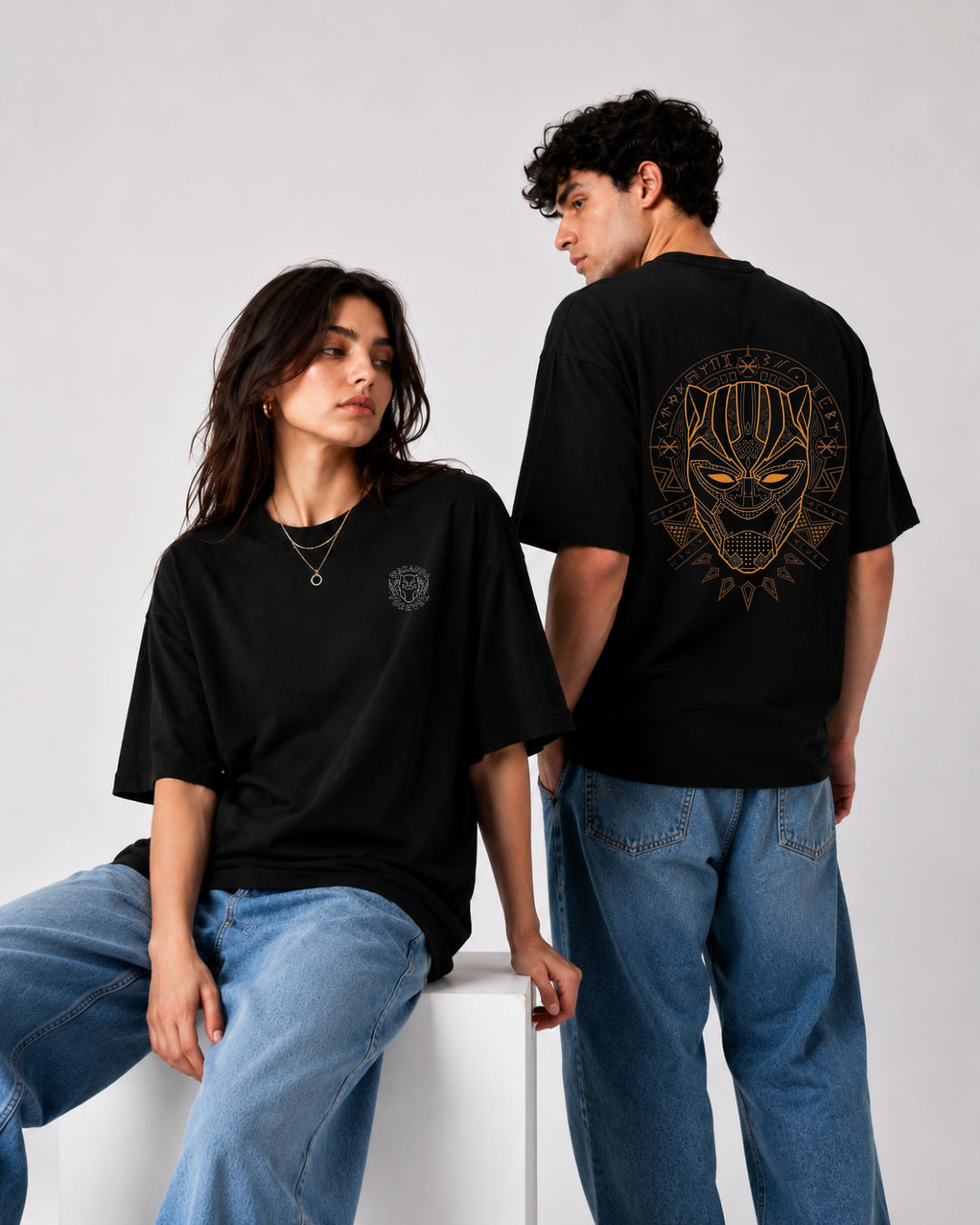 Black Panther 240 gsm Oversized T- shirt - Image 2