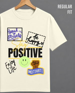 Stay Positive Graphic Regular Fit T-Shirt