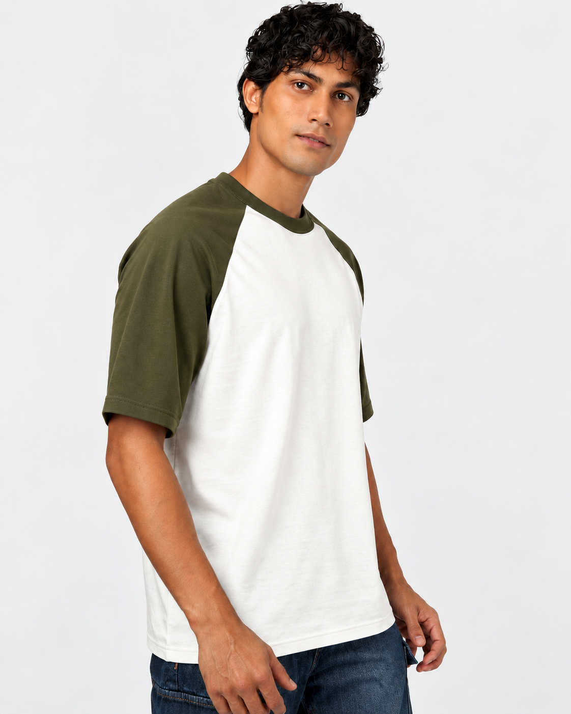 Premium Green Raglan T-Shirt - Image 3