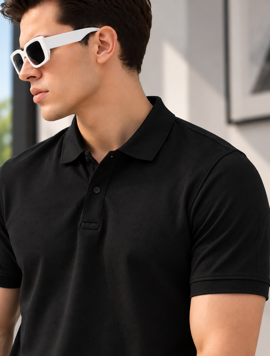 Classic black polo designed for modern everyday wear. - Image 4