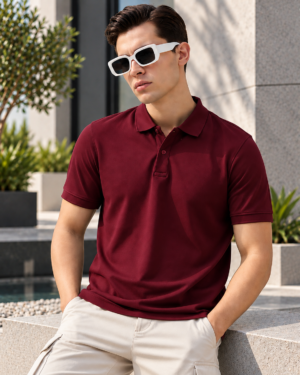Classic Marroon polo designed for modern everyday wear.
